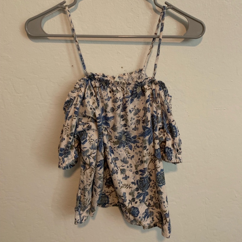 Blue Flower Flowy Tank